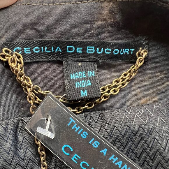 Cecilia De Bucourt Studded Vest Brown Black Tie-Dye Size Medium NWT - Picture 8 of 12